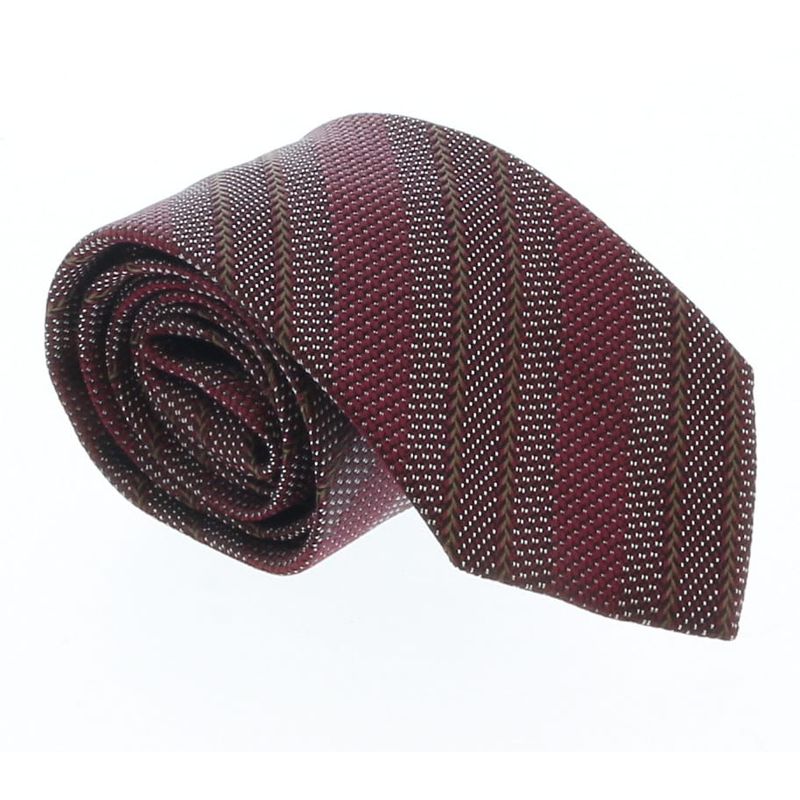 Emporio Armani Burgundy Regimental Stripe 100% Silk Mens Tie